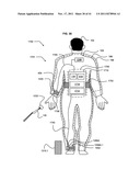 Wearable power-output device operable to deliver wirelessly received power diagram and image