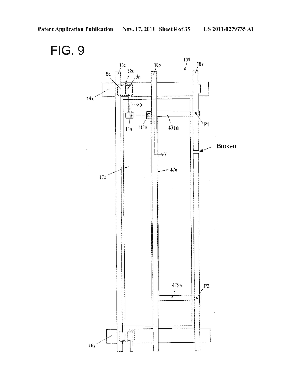 ACTIVE MATRIX SUBSTRATE, LIQUID CRYSTAL PANEL, LIQUID CRYSTAL DISPLAY     DEVICE, LIQUID CRYSTAL DISPLAY UNIT AND TELEVISION RECEIVER - diagram, schematic, and image 09