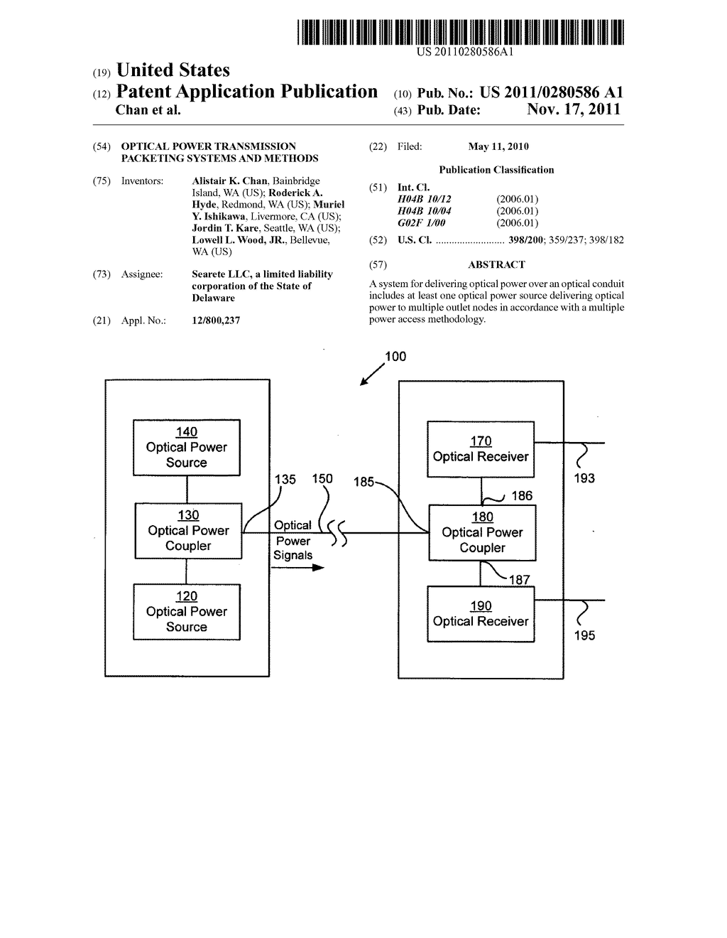 Optical power transmission packeting systems and methods - diagram, schematic, and image 01