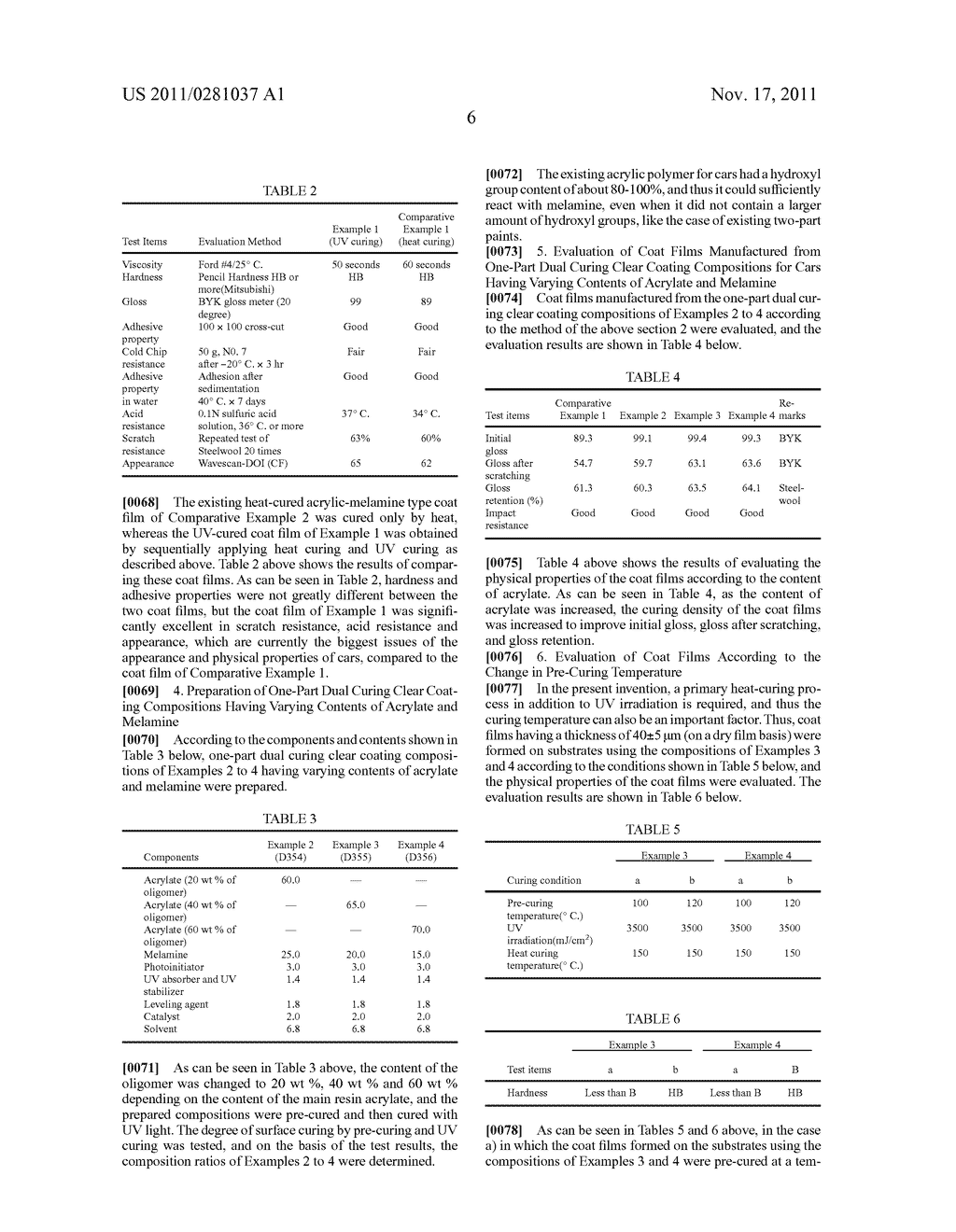 ONE-PART DUAL CURING CLEAR COATING COMPOSITION COMPRISING ACRYLIC MODIFIED     ACRYLATE FOR CARS AND DUAL CURING PROCESS EMPLOYING THE SAME - diagram, schematic, and image 07