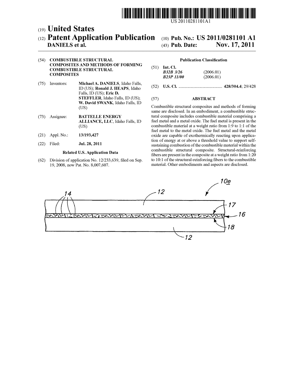 COMBUSTIBLE STRUCTURAL COMPOSITES AND METHODS OF FORMING COMBUSTIBLE     STRUCTURAL COMPOSITES - diagram, schematic, and image 01