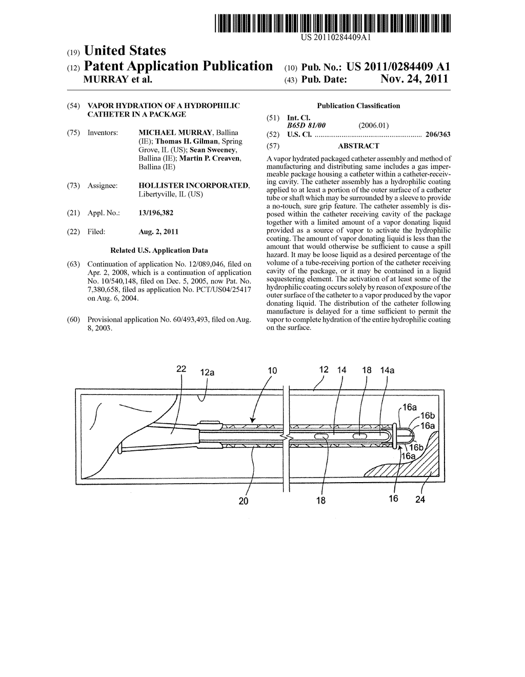 VAPOR HYDRATION OF A HYDROPHILIC CATHETER IN A PACKAGE - diagram, schematic, and image 01