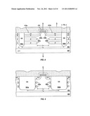 FIELD EFFECT TRANSISTOR WITH TRENCH FILLED WITH INSULATING MATERIAL AND     STRIPS OF SEMI-INSULATING MATERIAL ALONG TRENCH SIDEWALLS diagram and image