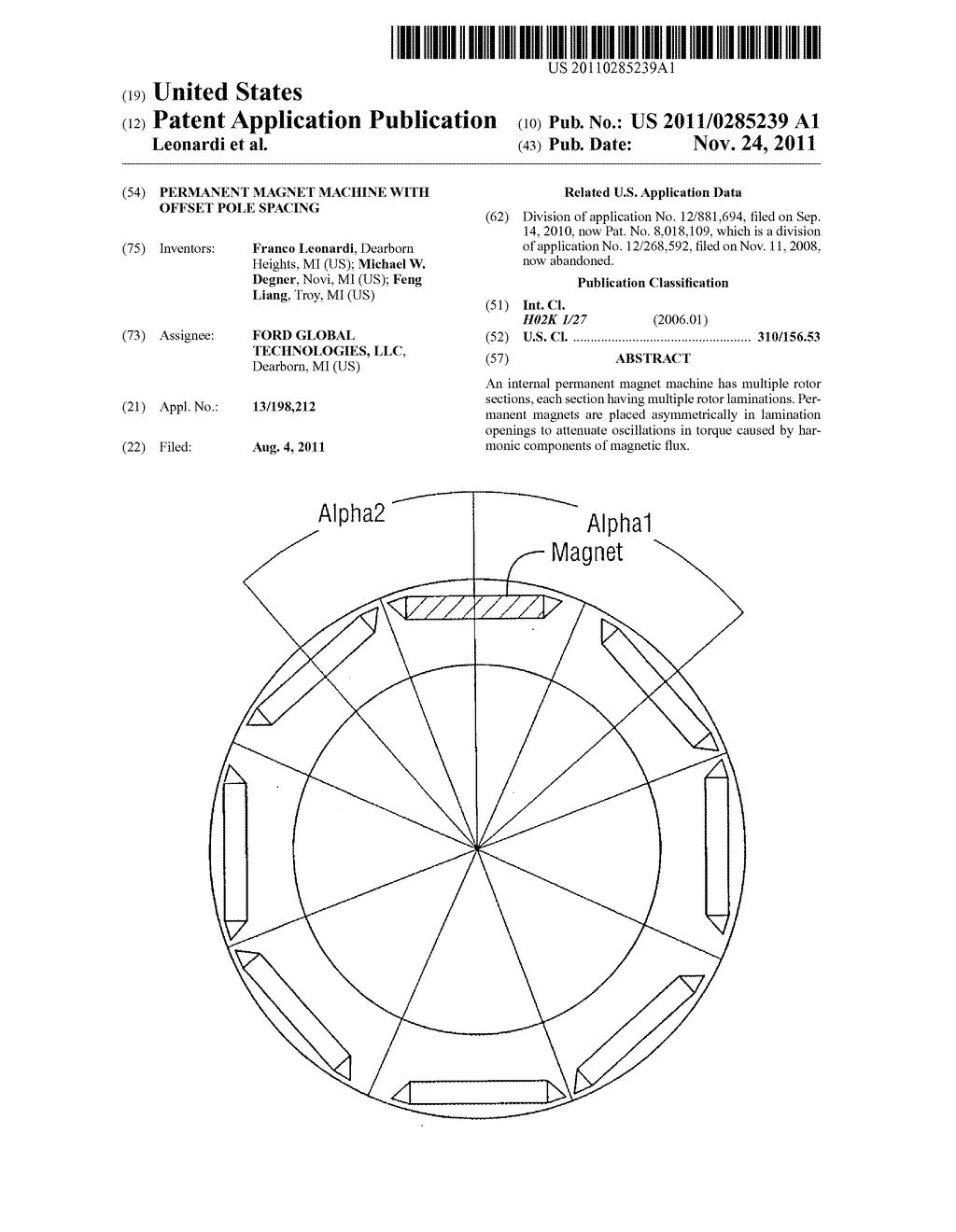 Permanent Magnet Machine with Offset Pole Spacing - diagram, schematic, and image 01