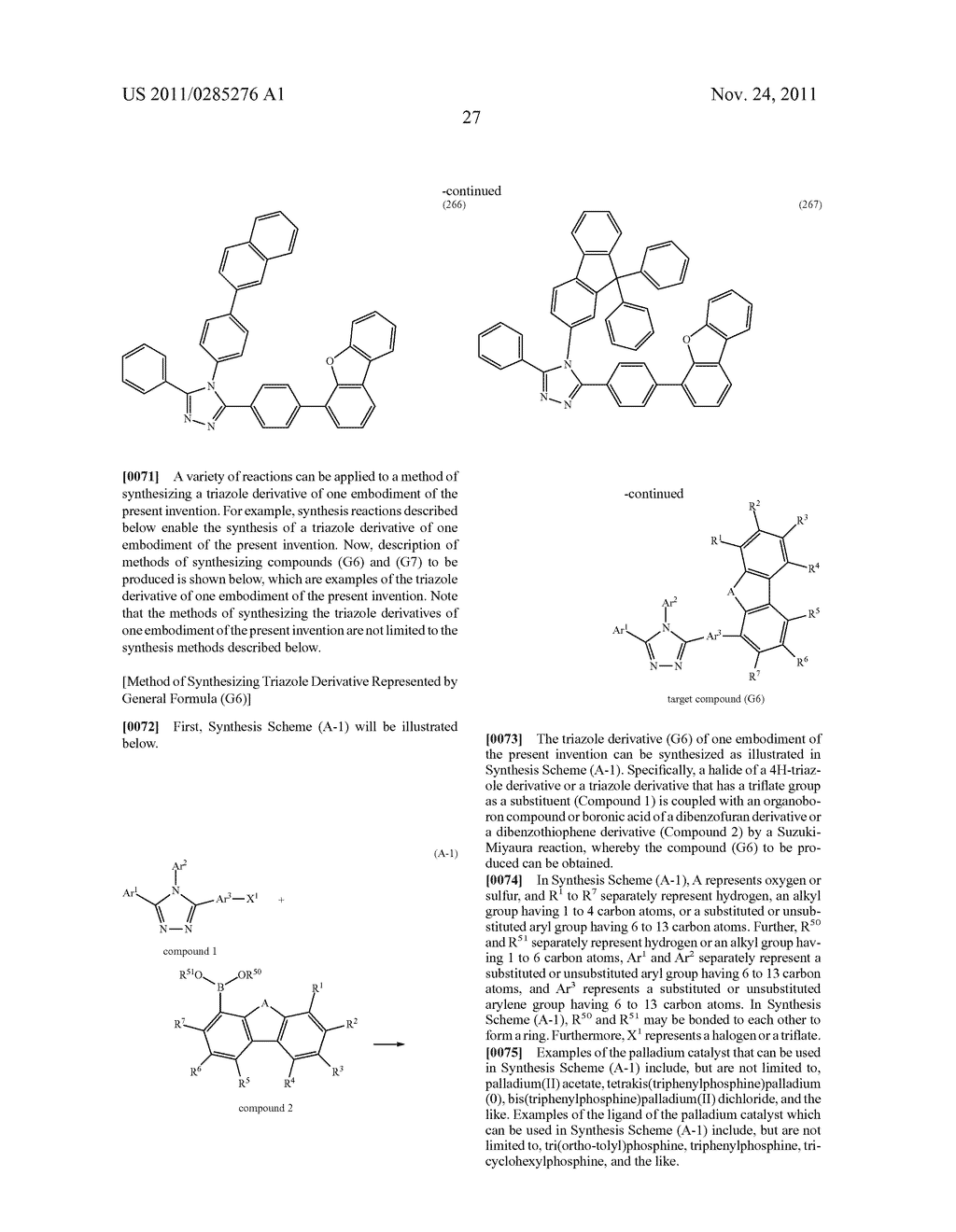 Triazole Derivative, and Light-Emitting Element, Light-Emitting Device,     Electronic Device and Lighting Device Using the Triazole Derivative - diagram, schematic, and image 45