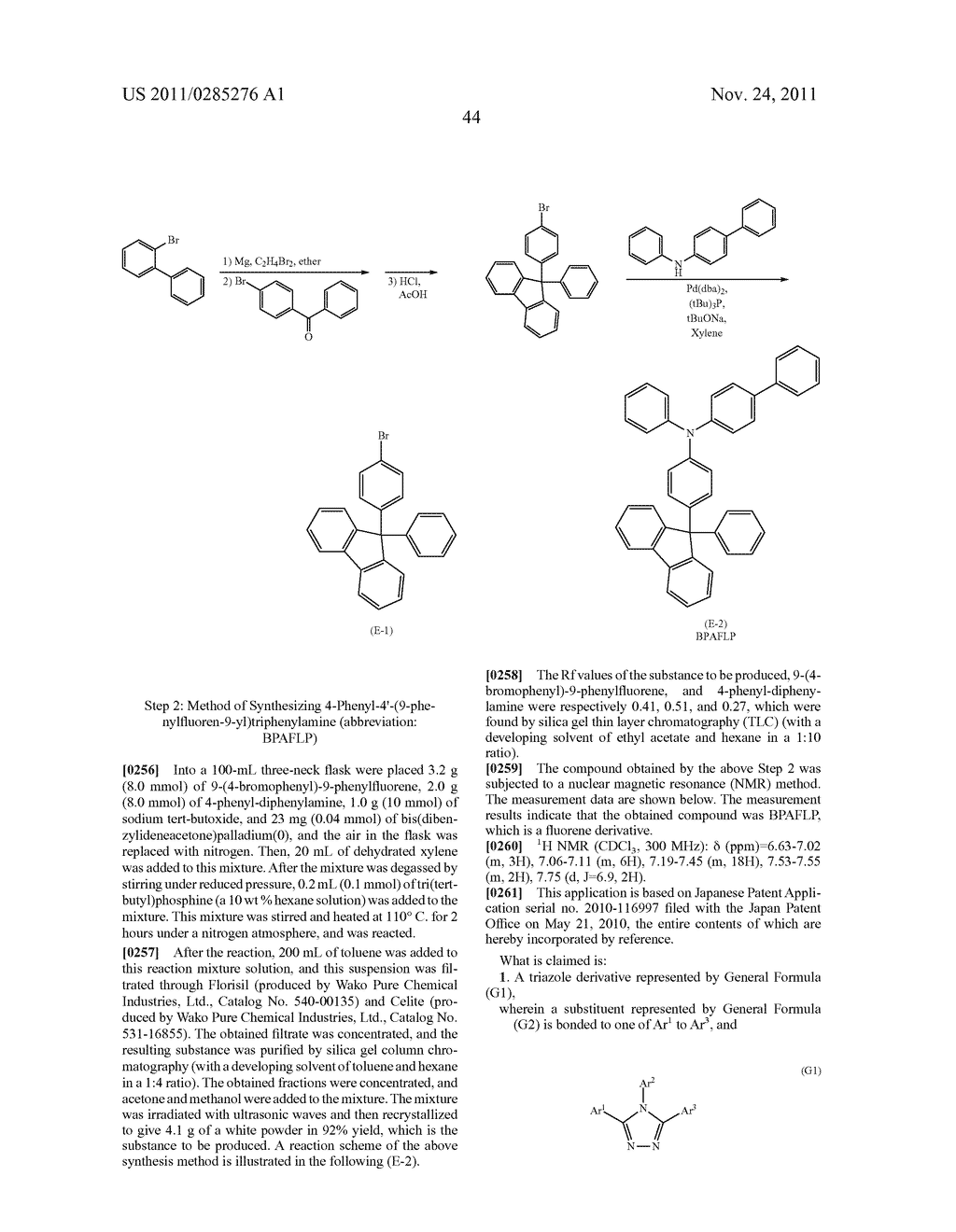 Triazole Derivative, and Light-Emitting Element, Light-Emitting Device,     Electronic Device and Lighting Device Using the Triazole Derivative - diagram, schematic, and image 62