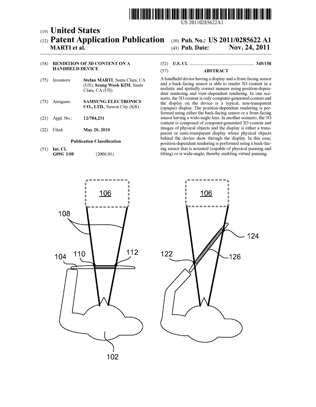 RENDITION OF 3D CONTENT ON A HANDHELD DEVICE - diagram, schematic, and image 01