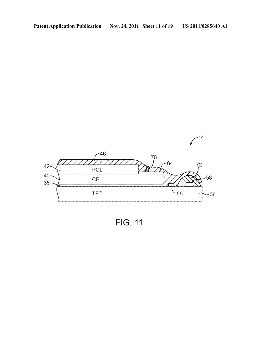 ELECTRIC FIELD SHIELDING FOR IN-CELL TOUCH TYPE THIN-FILM-TRANSISTOR     LIQUID CRYSTAL DISPLAYS - diagram, schematic, and image 12