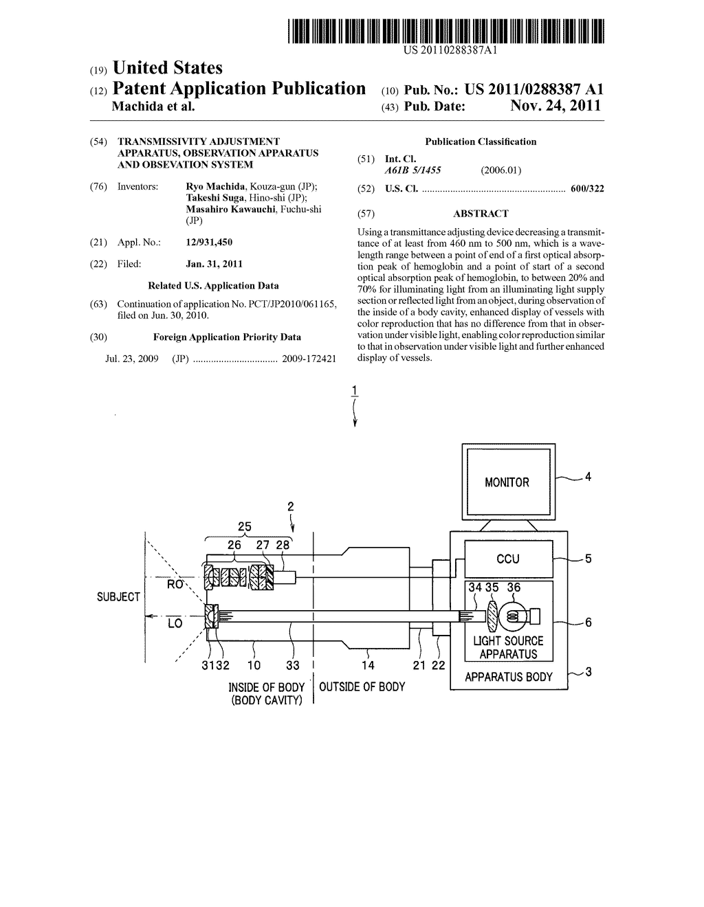 Transmissivity adjustment apparatus, observation apparatus and obsevation     system - diagram, schematic, and image 01