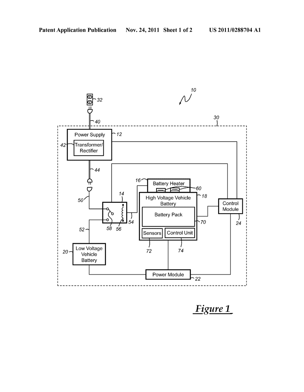 METHOD FOR HEATING A HIGH VOLTAGE VEHICLE BATTERY - diagram, schematic, and image 02