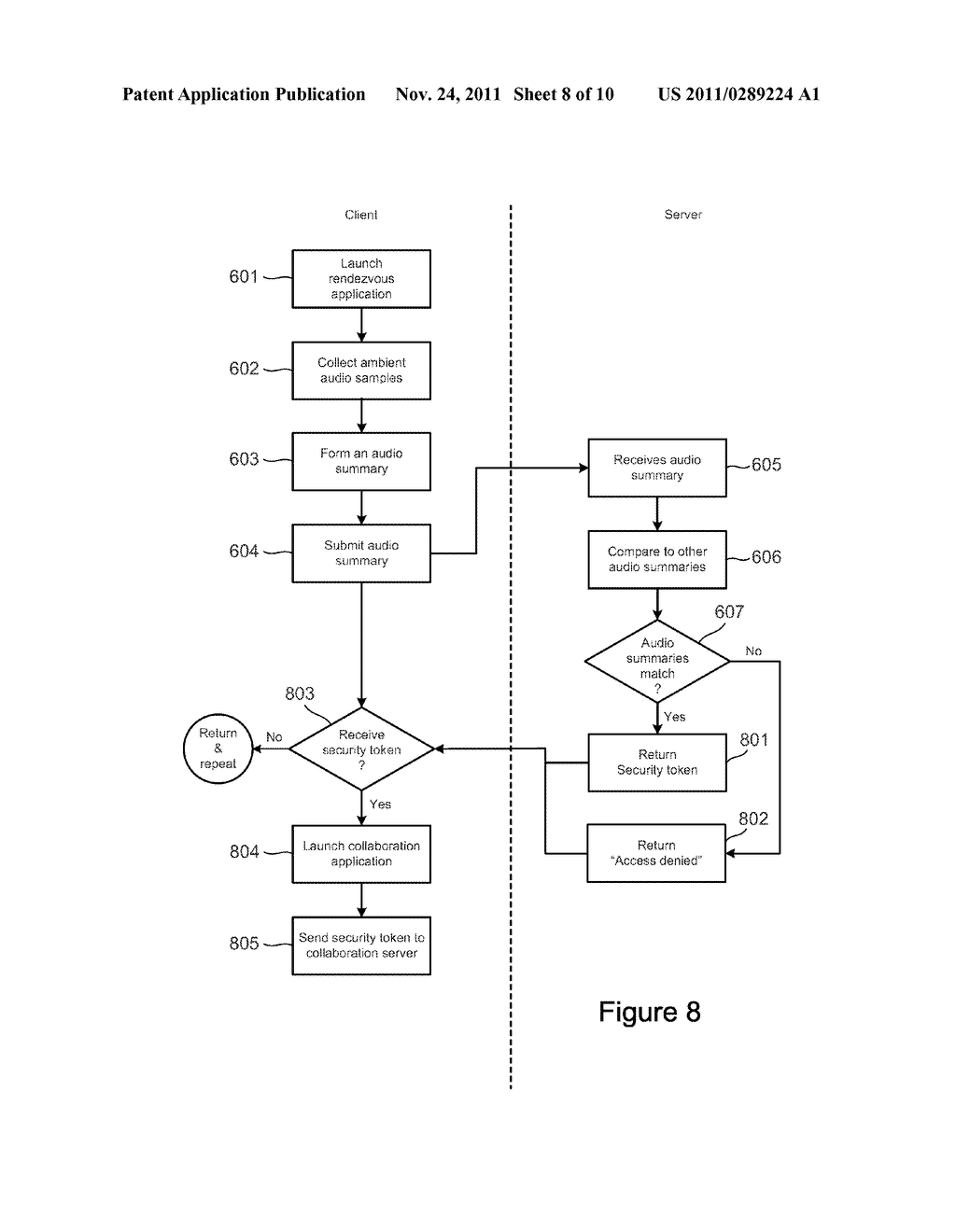 METHODS AND SYSTEMS FOR ESTABLISHING COLLABORATIVE COMMUNICATIONS BETWEEN     DEVICES USING AMBIENT AUDIO - diagram, schematic, and image 09