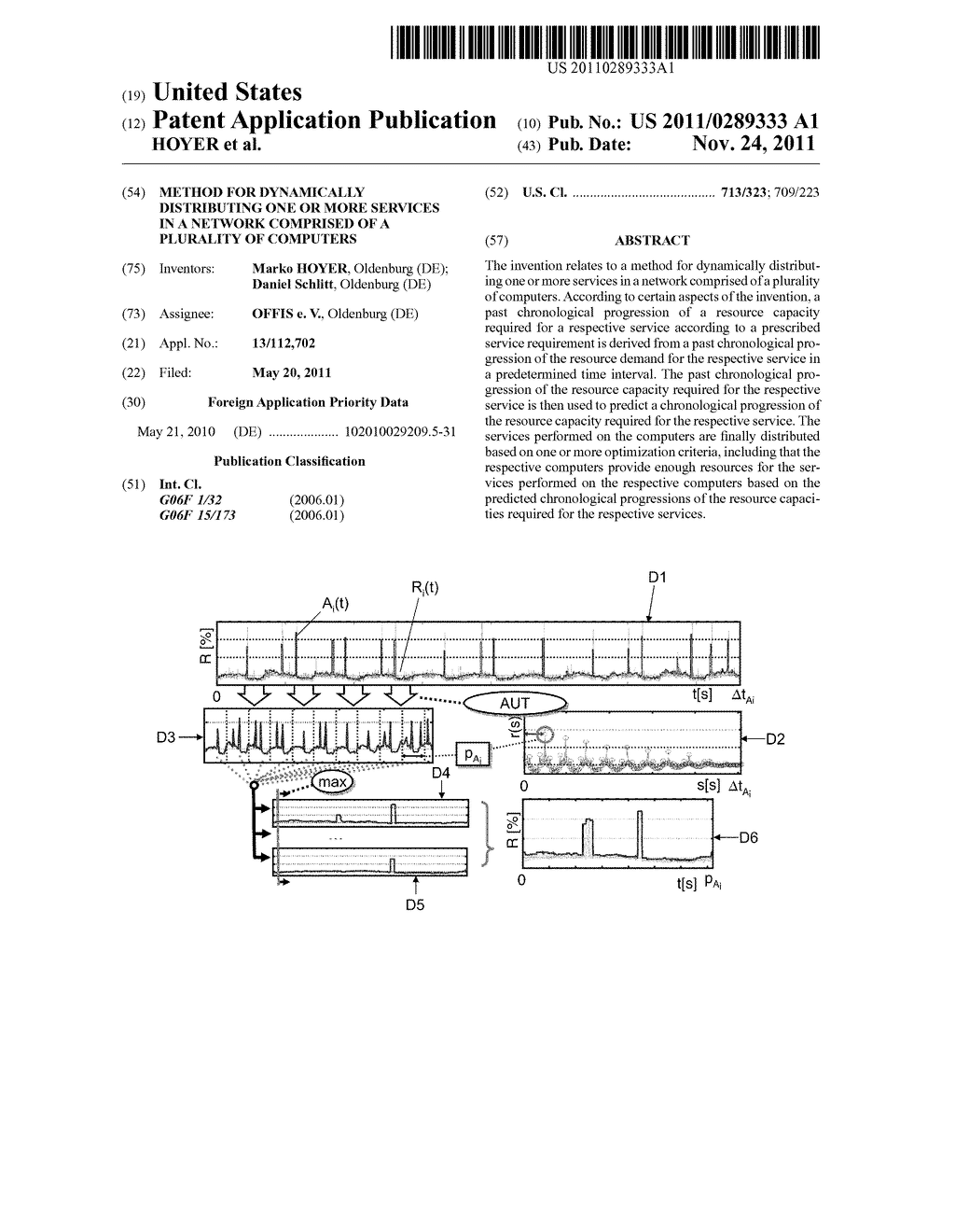 METHOD FOR DYNAMICALLY DISTRIBUTING ONE OR MORE SERVICES IN A NETWORK     COMPRISED OF A PLURALITY OF COMPUTERS - diagram, schematic, and image 01