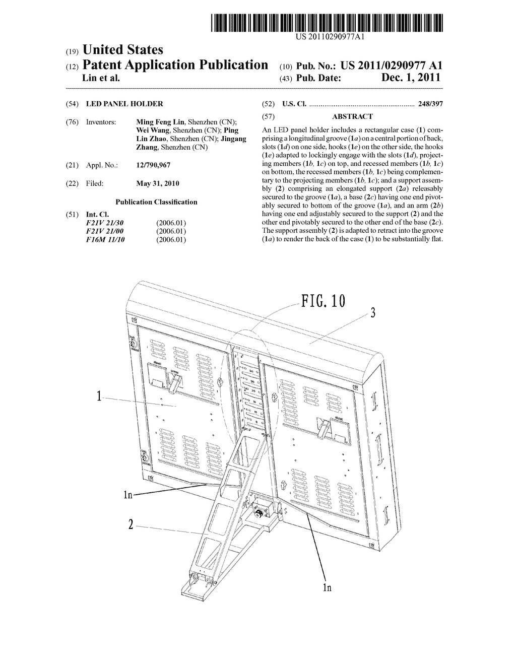 LED panel holder - diagram, schematic, and image 01