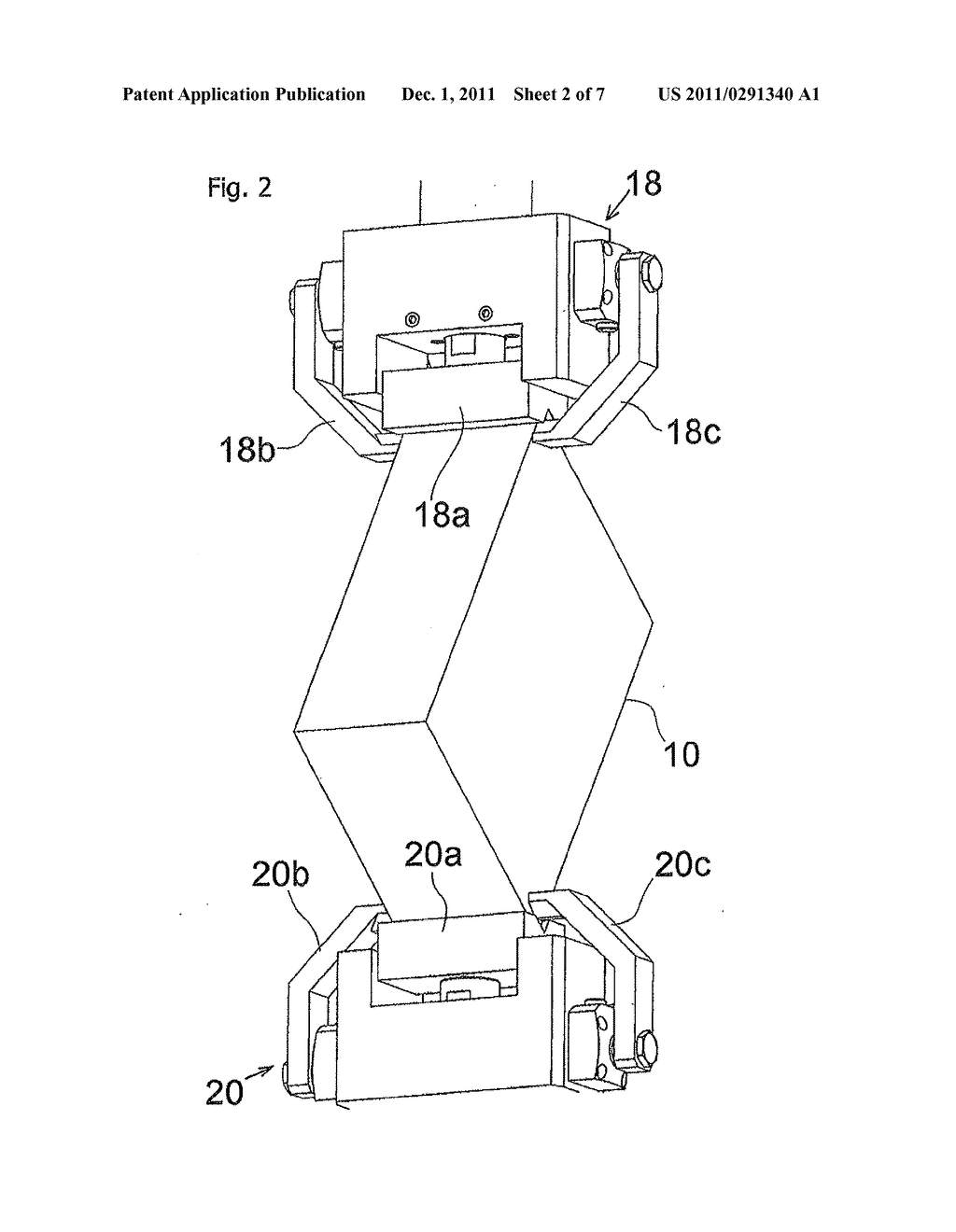 METHOD AND APPARATUS FOR CLAMPING RECTANGULAR PARALLELEPIPEDIC WORK - diagram, schematic, and image 03