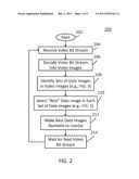 Systems, methods, and media for identifying and selecting data images in a     video stream diagram and image