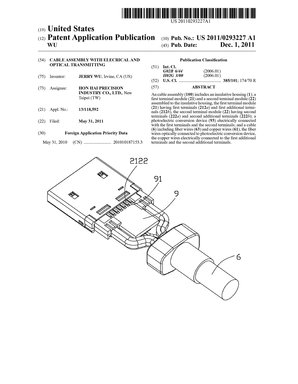 CABLE ASSEMBLY WITH ELECRICAL AND OPTICAL TRANSMITTING - diagram, schematic, and image 01