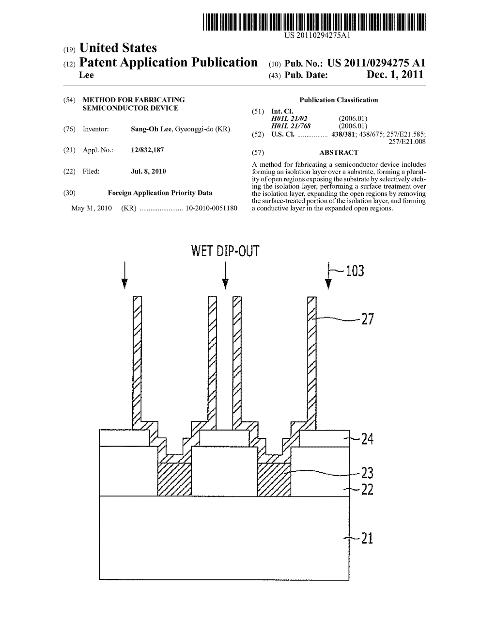 METHOD FOR FABRICATING SEMICONDUCTOR DEVICE - diagram, schematic, and image 01