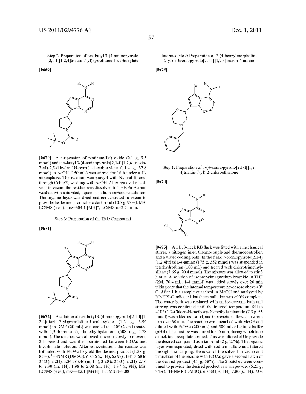Pyrrolo[2,1-F] [1,2,4] Triazin-4-Ylamines IGF-1R Kinase Inhibitors for the     Treatment of Cancer and Other Hyperproliferative Diseases - diagram, schematic, and image 58