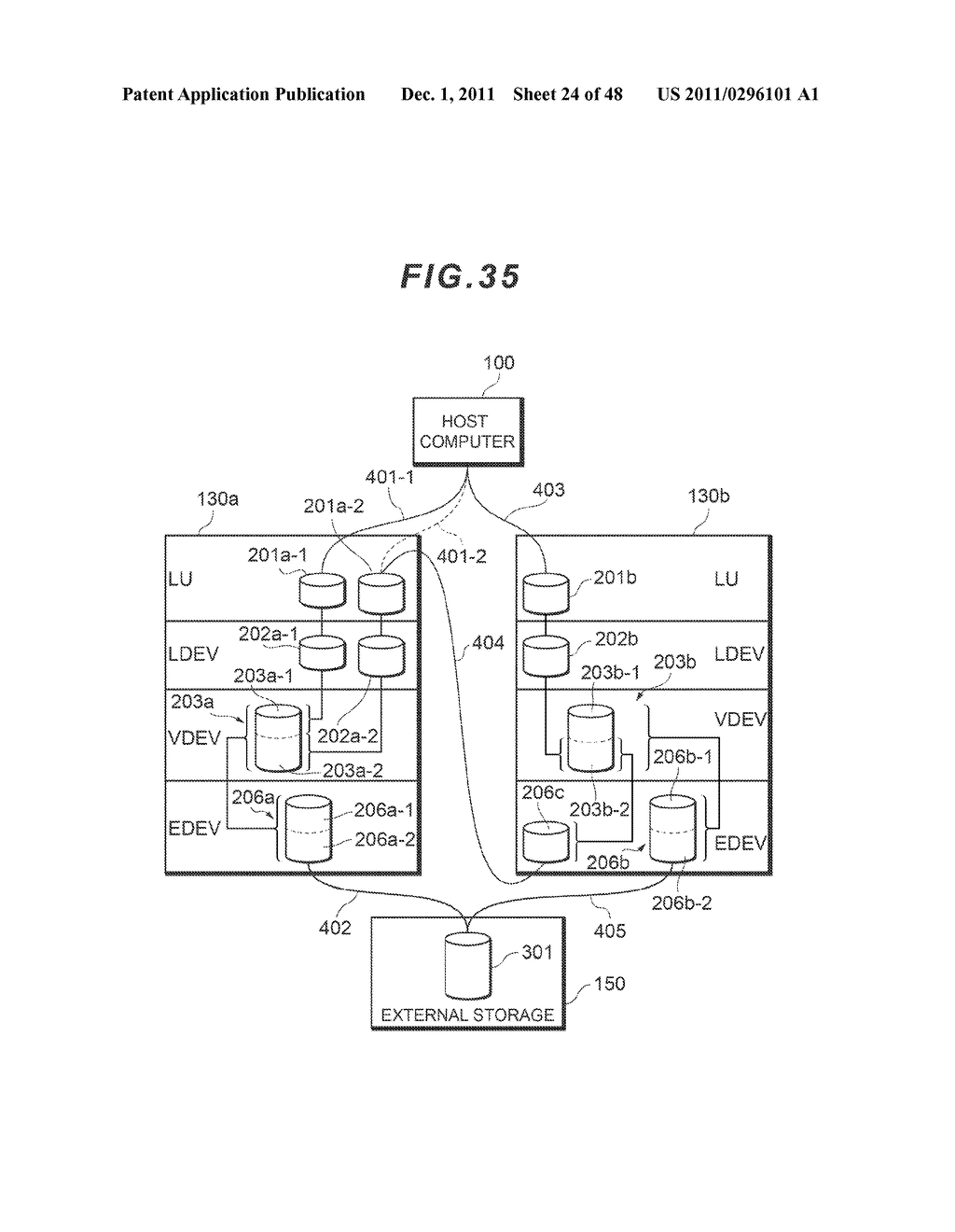 COMPUTER SYSTEM HAVING AN EXPANSION DEVICE FOR VIRTUALIZING A MIGRATION     SOURCE LOGICAL UNIT - diagram, schematic, and image 25