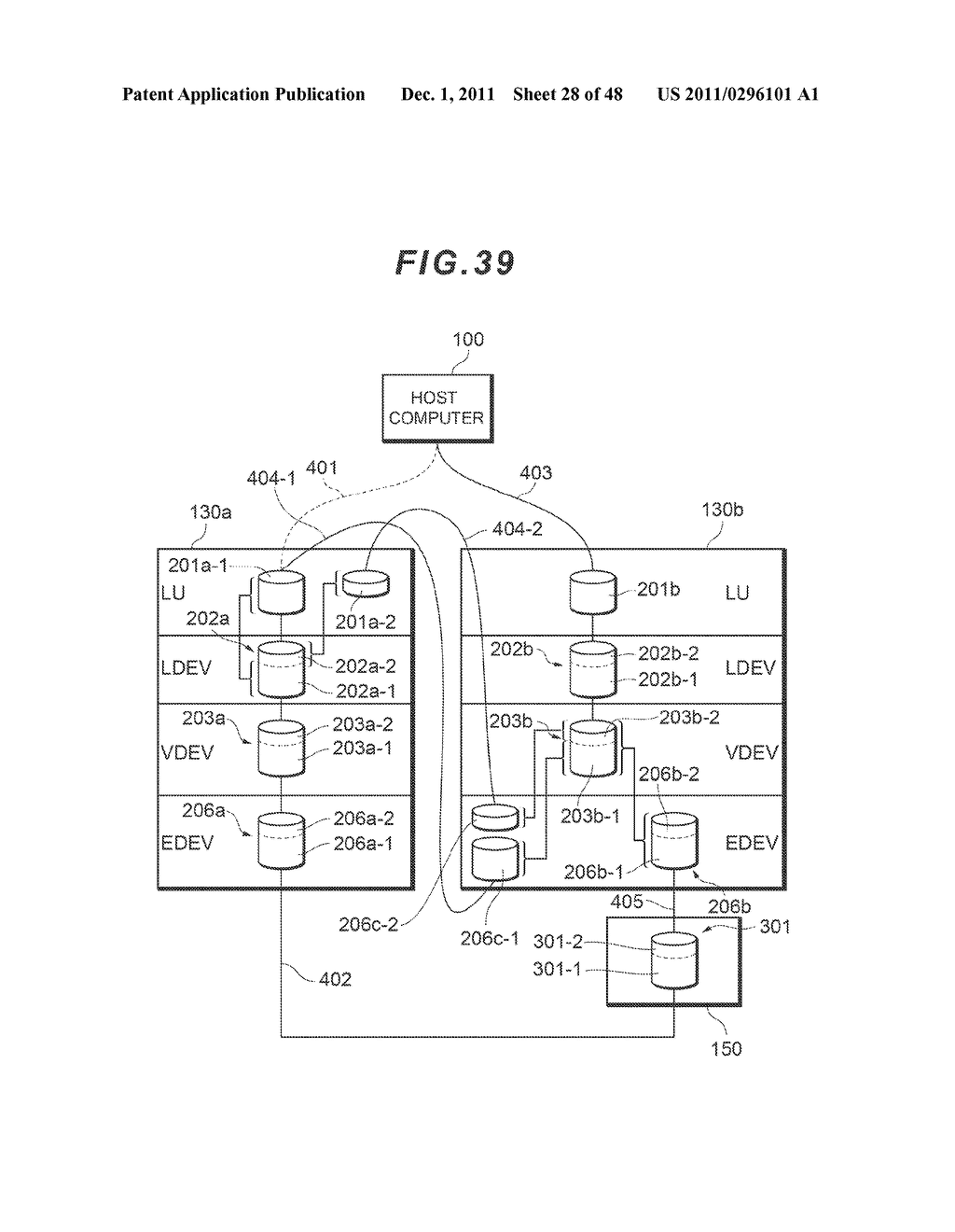 COMPUTER SYSTEM HAVING AN EXPANSION DEVICE FOR VIRTUALIZING A MIGRATION     SOURCE LOGICAL UNIT - diagram, schematic, and image 29