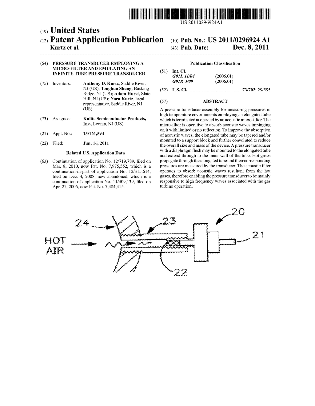 PRESSURE TRANSDUCER EMPLOYING A MICRO-FILTER AND EMULATING AN INFINITE     TUBE PRESSURE TRANSDUCER - diagram, schematic, and image 01