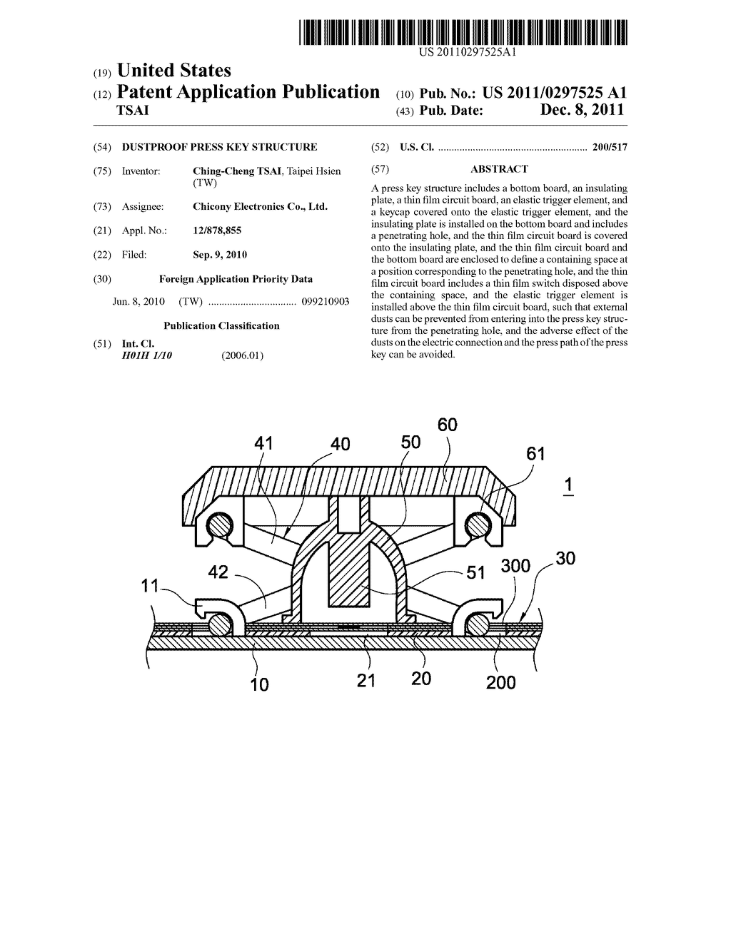 DUSTPROOF PRESS KEY STRUCTURE - diagram, schematic, and image 01