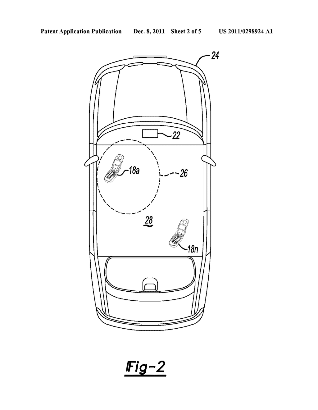 SYSTEM AND METHOD FOR DETECTING THE LOCATION OF A COMMUNICATION DEVICE IN     A VEHICLE BASED ON CAMERA DETECTION - diagram, schematic, and image 03