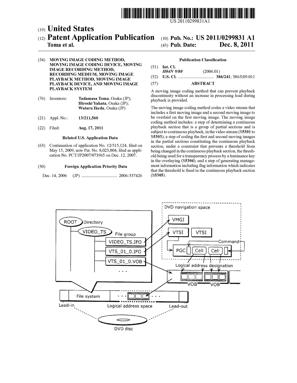 MOVING IMAGE CODING METHOD, MOVING IMAGE CODING DEVICE, MOVING IMAGE     RECORDING METHOD, RECORDING MEDIUM, MOVING IMAGE PLAYBACK METHOD, MOVING     IMAGE PLAYBACK DEVICE, AND MOVING IMAGE PLAYBACK SYSTEM - diagram, schematic, and image 01