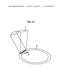 ULTRASOUND DEVICE COMPRISING MEANS TO GENERATE ULTRASOUND BEAM PRESENTING     A CONCAVE SEGMENT SHAPE HAVING A SINGLE CURVATURE diagram and image