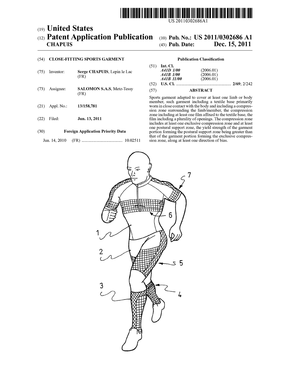 CLOSE-FITTING SPORTS GARMENT - diagram, schematic, and image 01