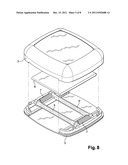 DEVICE FOR ADJUSTING THE LENGTH OF A FLEXIBLE LINK AND USE THEREOF IN A     COMFORT HOUSING FOR A HARNESS STRAP diagram and image