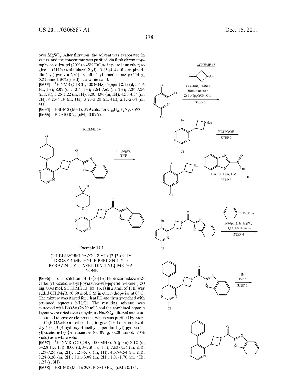 UNSATURATED NITROGEN HETEROCYCLIC COMPOUNDS USEFUL AS PDE10 INHIBITORS - diagram, schematic, and image 379