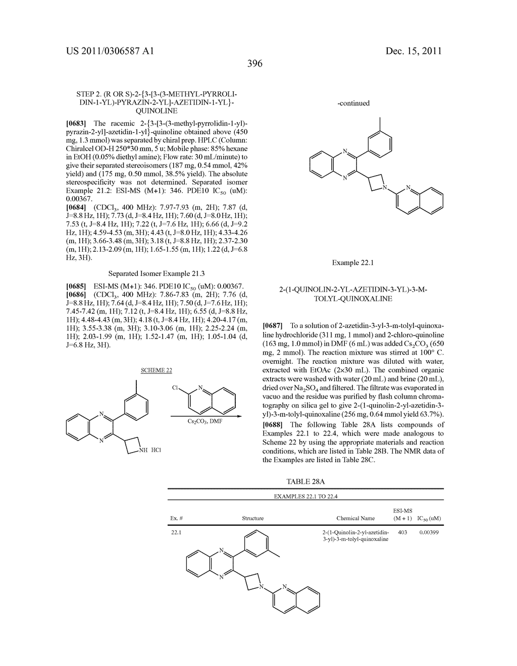 UNSATURATED NITROGEN HETEROCYCLIC COMPOUNDS USEFUL AS PDE10 INHIBITORS - diagram, schematic, and image 397