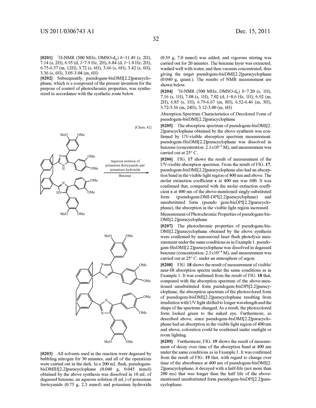 NOVEL CROSSLINKED HEXAARYL BISIMIDAZOLE COMPOUND AND DERIVATIVE THEREOF,     METHOD FOR PRODUCING THE COMPOUND AND PRECURSOR COMPOUND TO BE USED IN     THE PRODUCTION METHOD - diagram, schematic, and image 47