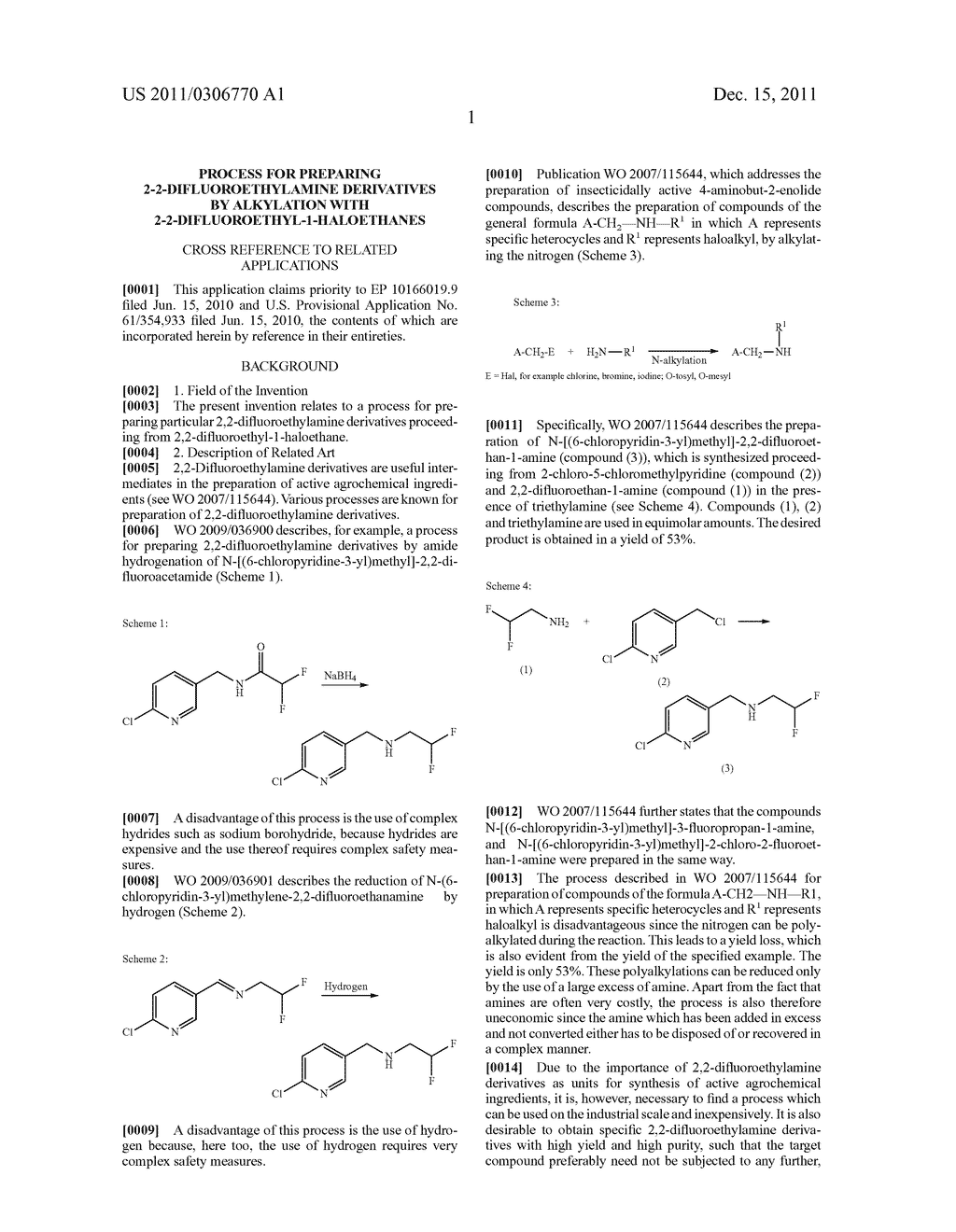 Process for preparing 2-2-difluoroethylamine derivatives by alkylation     with 2-2-difluoroethyl-1-haloethanes - diagram, schematic, and image 02