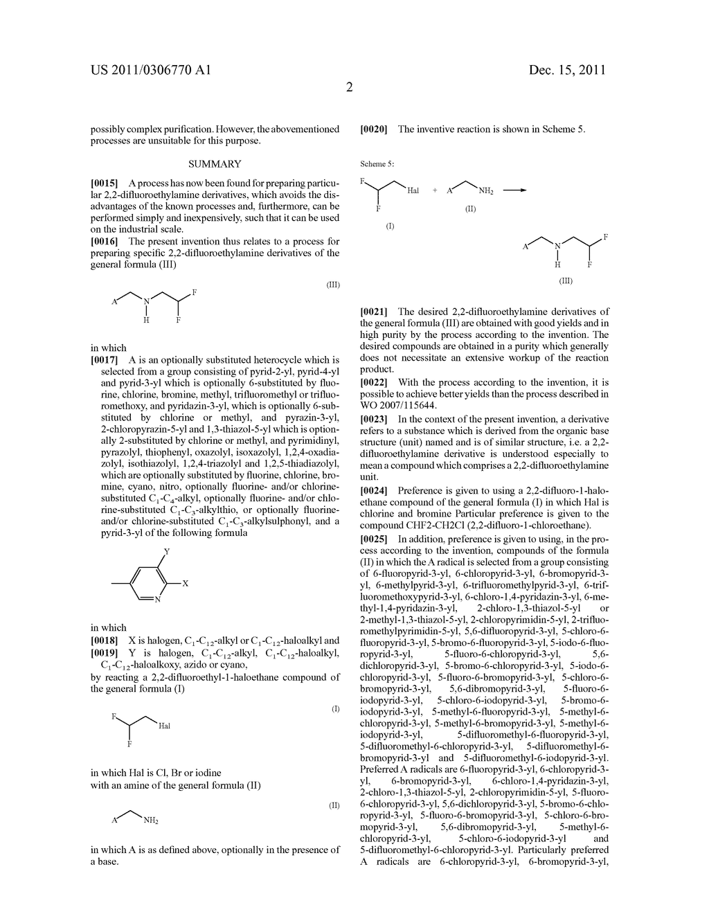 Process for preparing 2-2-difluoroethylamine derivatives by alkylation     with 2-2-difluoroethyl-1-haloethanes - diagram, schematic, and image 03
