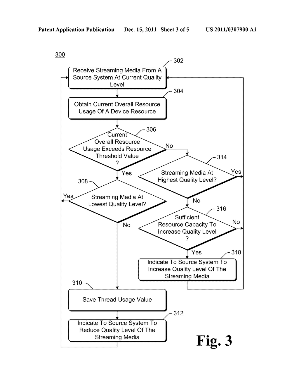 CHANGING STREAMING MEDIA QUALITY LEVEL BASED ON CURRENT DEVICE RESOURCE     USAGE - diagram, schematic, and image 04