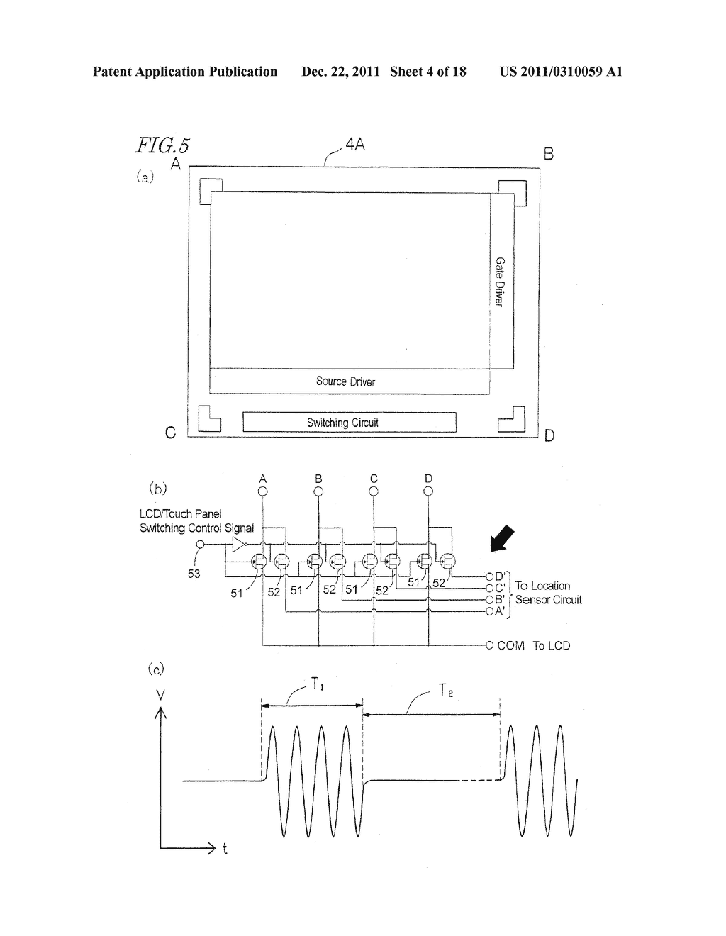 TOUCH SENSOR, DISPLAY DEVICE WITH TOUCH SENSOR, AND METHOD OF GENERATING     LOCATION DATA - diagram, schematic, and image 05