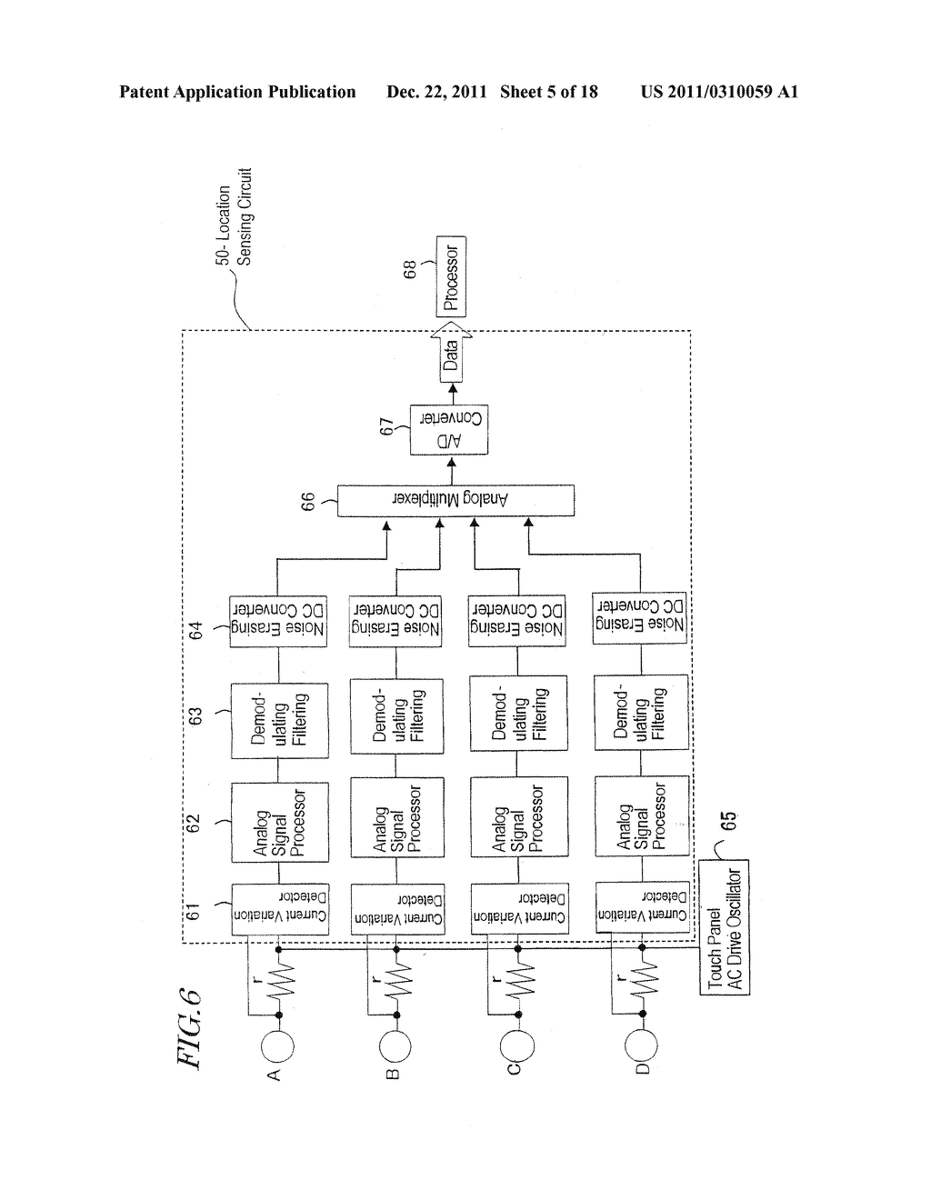 TOUCH SENSOR, DISPLAY DEVICE WITH TOUCH SENSOR, AND METHOD OF GENERATING     LOCATION DATA - diagram, schematic, and image 06
