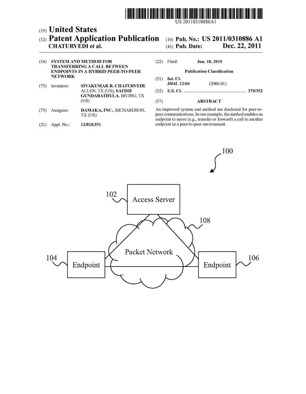SYSTEM AND METHOD FOR TRANSFERRING A CALL BETWEEN ENDPOINTS IN A HYBRID     PEER-TO-PEER NETWORK - diagram, schematic, and image 01