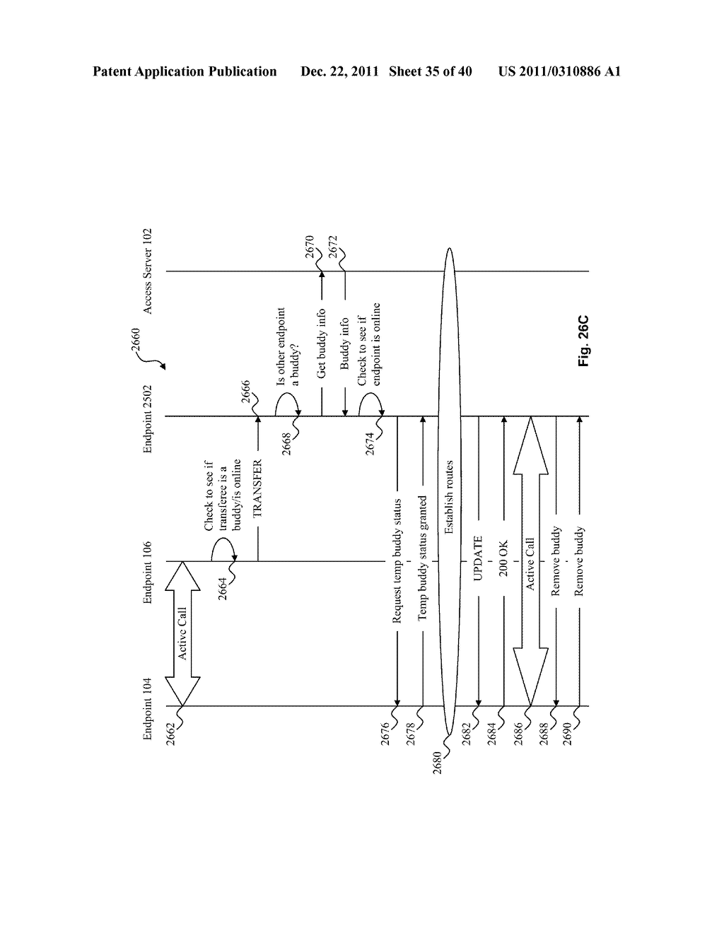 SYSTEM AND METHOD FOR TRANSFERRING A CALL BETWEEN ENDPOINTS IN A HYBRID     PEER-TO-PEER NETWORK - diagram, schematic, and image 36