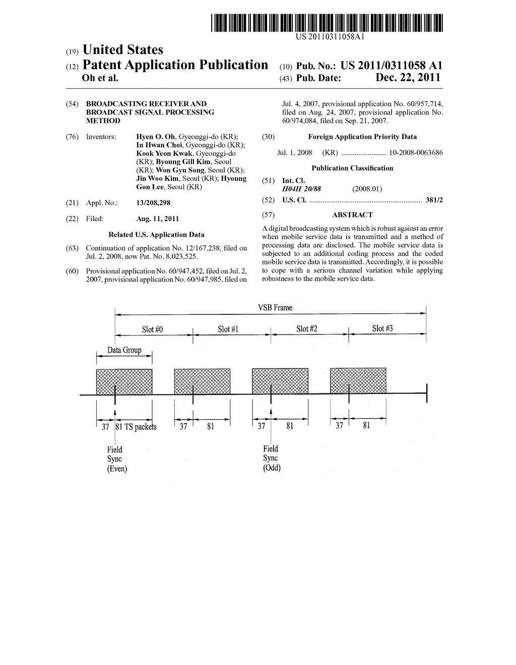 BROADCASTING RECEIVER AND BROADCAST SIGNAL PROCESSING METHOD - diagram, schematic, and image 01