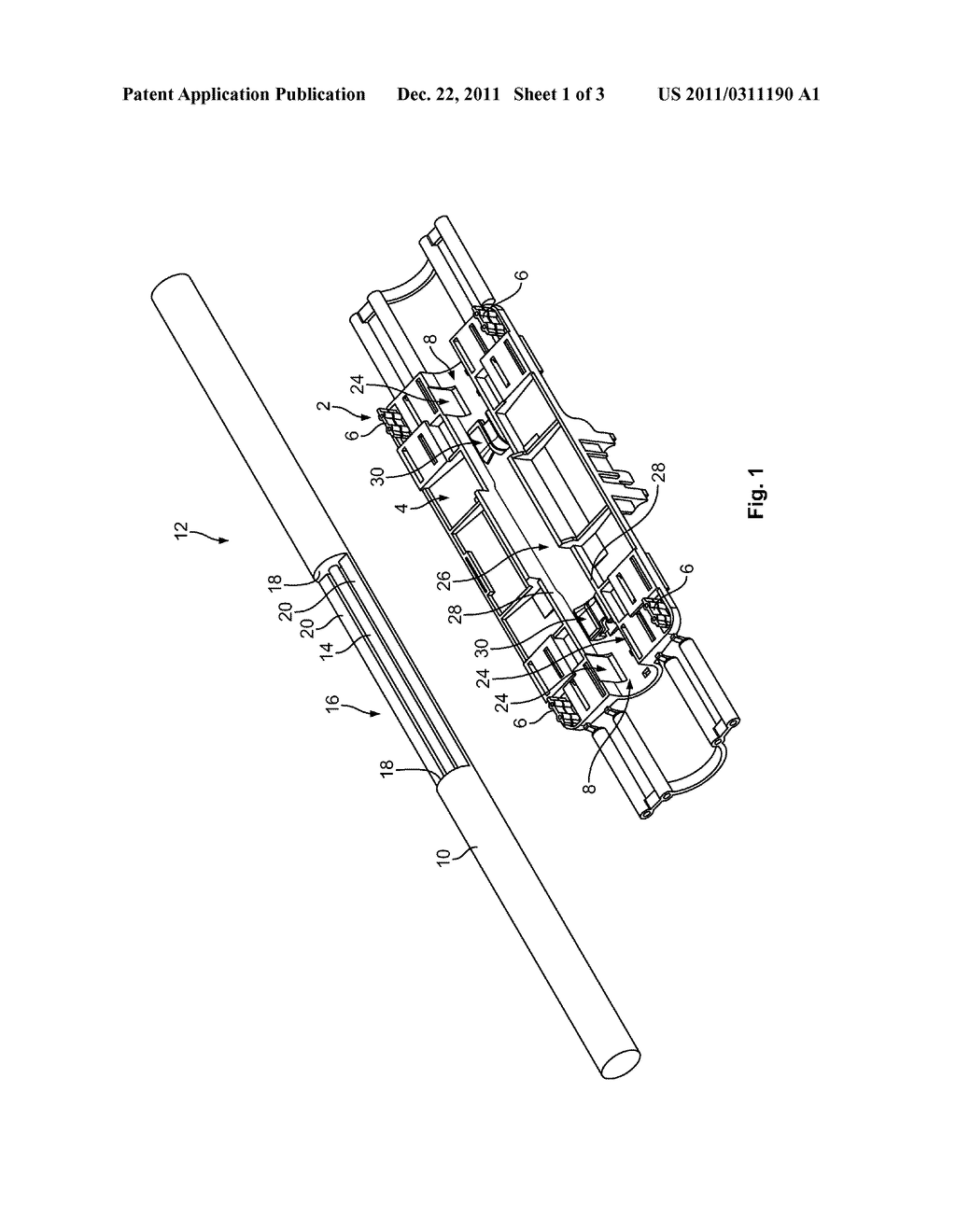 INSERT FOR AN OPTICAL FIBER ASSEMBLY AND OPTICAL FIBER ASSEMBLY USING AN     INSERT - diagram, schematic, and image 02