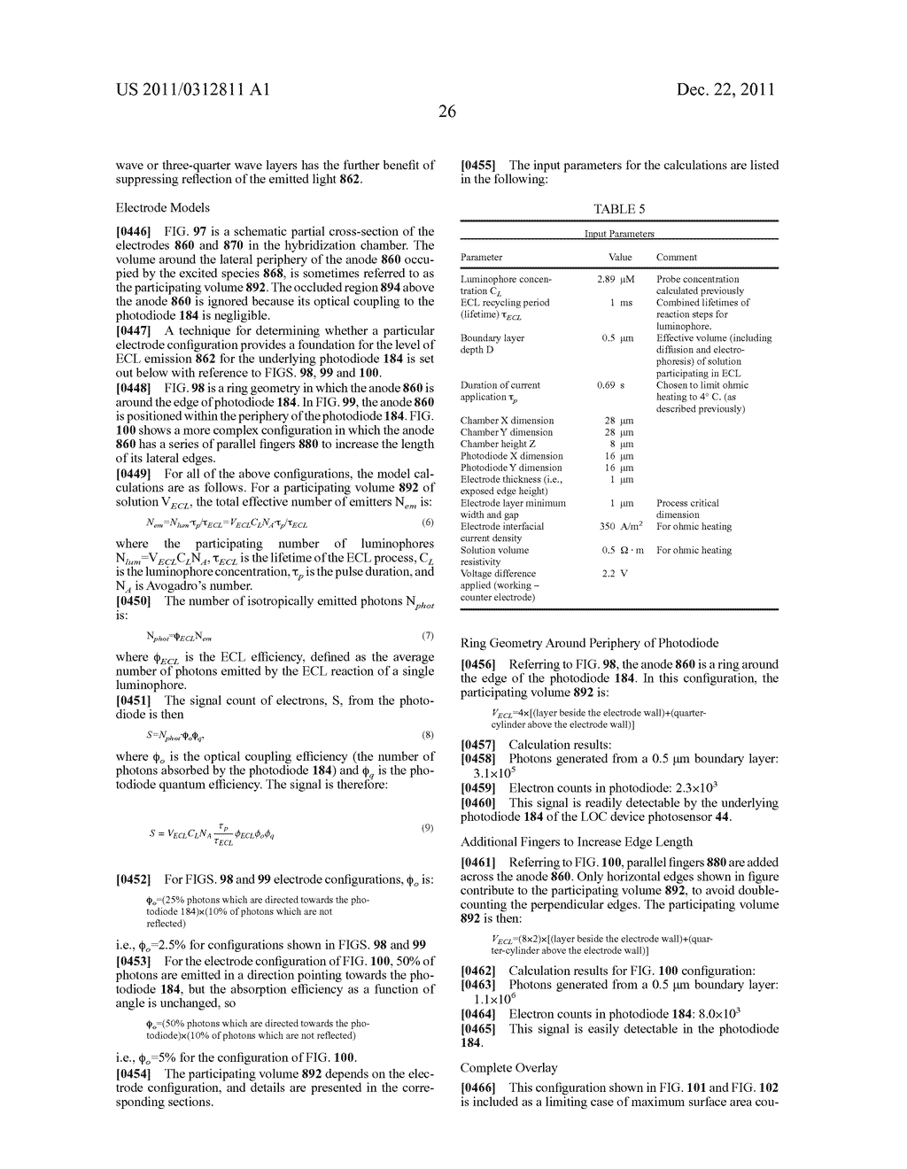 LOC DEVICE FOR ELECTROCHEMILUMINESCENT DETECTION OF TARGET SEQUENCES WITH     ELECTRODES PROFILED FOR GREATER PERIPHERAL EDGE LENGTH - diagram, schematic, and image 134