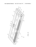 OLIGONUCLEOTIDE SPOTTING DEVICE WITH FLUIDICS ON BOTH SIDES OF SUPPORTING     SUBSTRATE diagram and image