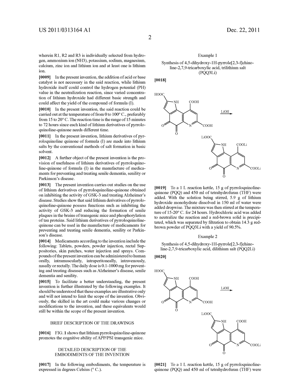 LITHIUM DERIVATIVES OF PYRROLOQUINOLINE QUINONE AND PREPARATION METHOD     THEREOF - diagram, schematic, and image 04