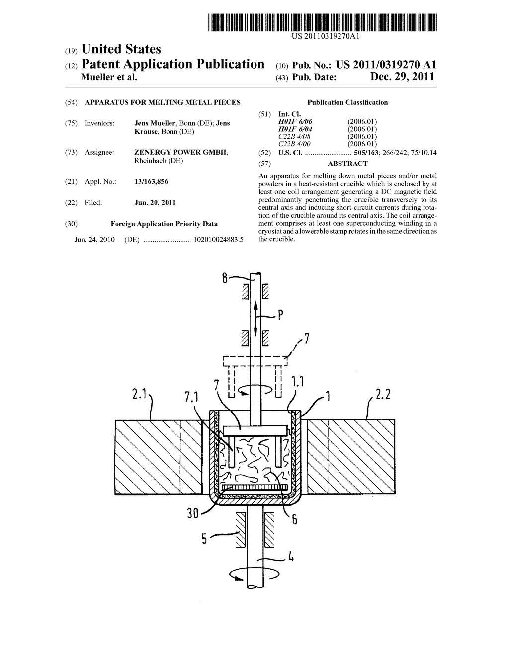 Apparatus for Melting Metal Pieces - diagram, schematic, and image 01