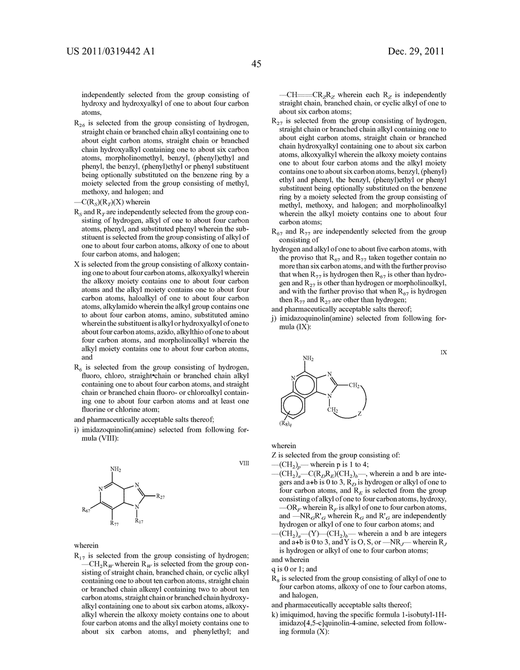 PHARMACEUTICAL COMPOSITIONS COMPRISING IMIDAZOQUINOLIN(AMINES) AND     DERIVATIVES THEREOF SUITABLE FOR LOCAL ADMINISTRATION - diagram, schematic, and image 72
