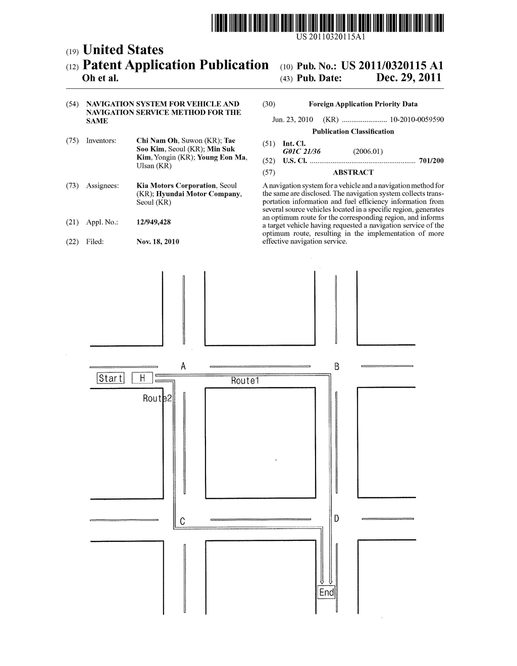 NAVIGATION SYSTEM FOR VEHICLE AND NAVIGATION SERVICE METHOD FOR THE SAME - diagram, schematic, and image 01