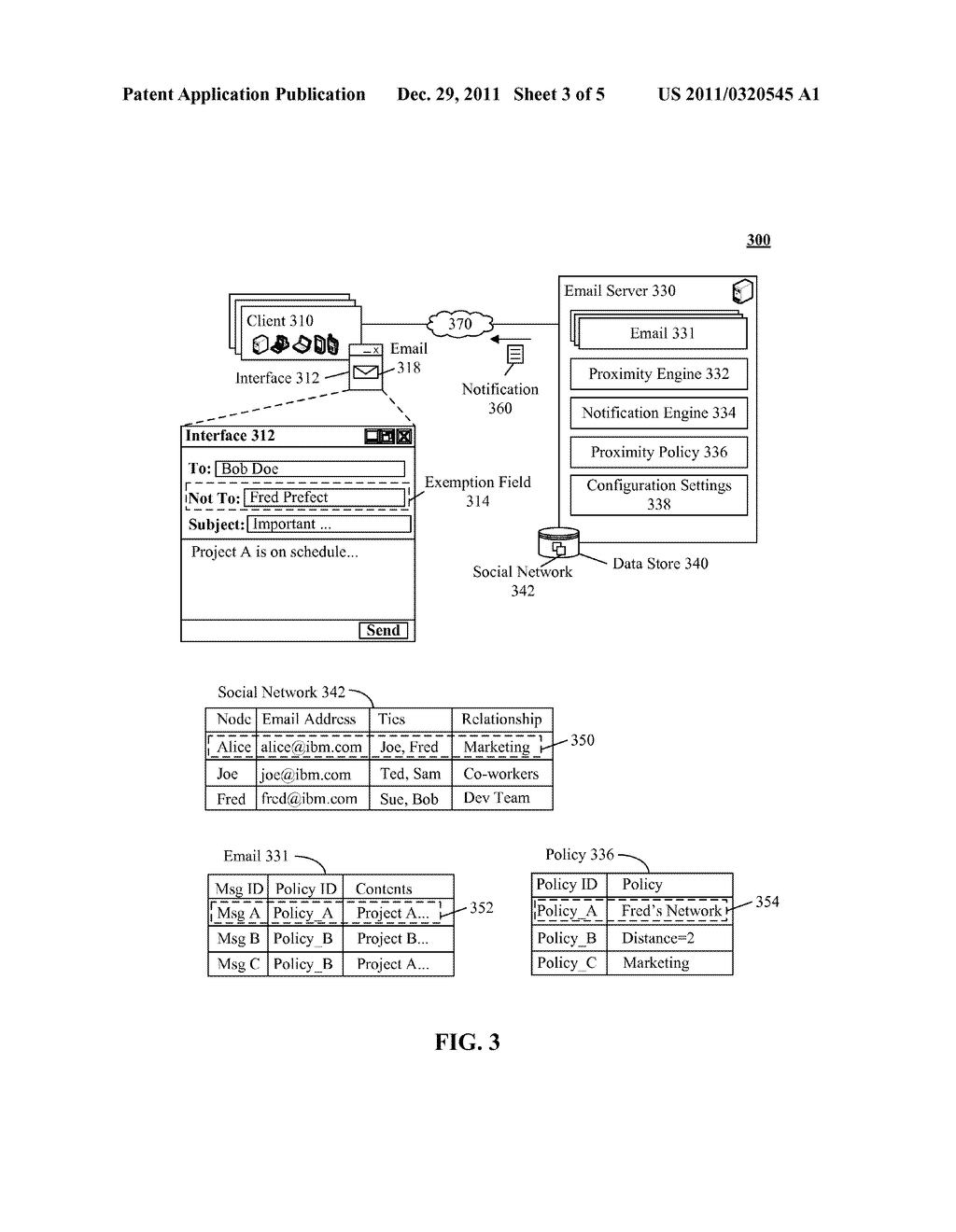 CONTROLLING EMAIL PROPAGATION WITHIN A SOCIAL NETWORK UTILIZING PROXIMITY     RESTRICTIONS - diagram, schematic, and image 04